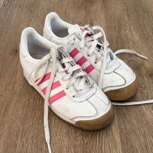 Adidas White and Pink Striped Sneakers